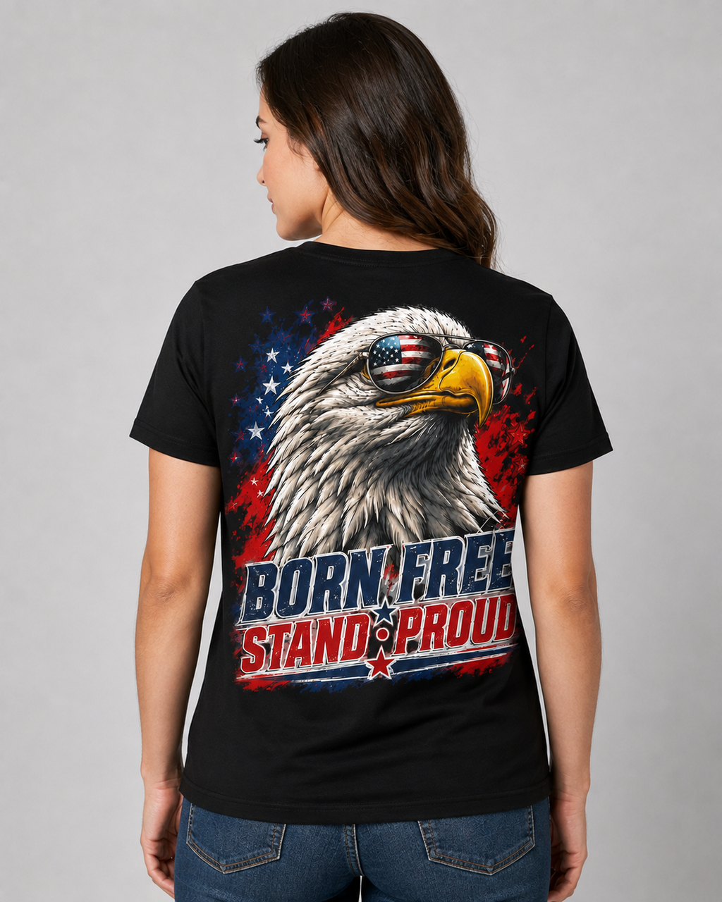 🦅 Born Free • Stand Proud Patriotic Eagle T-Shirt