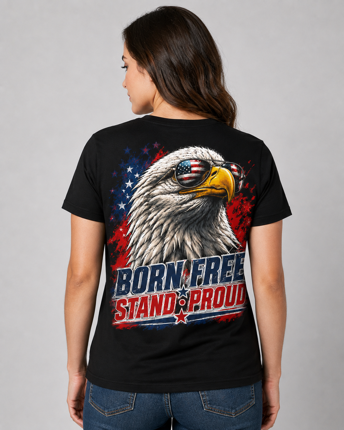 🦅 Born Free • Stand Proud Patriotic Eagle T-Shirt