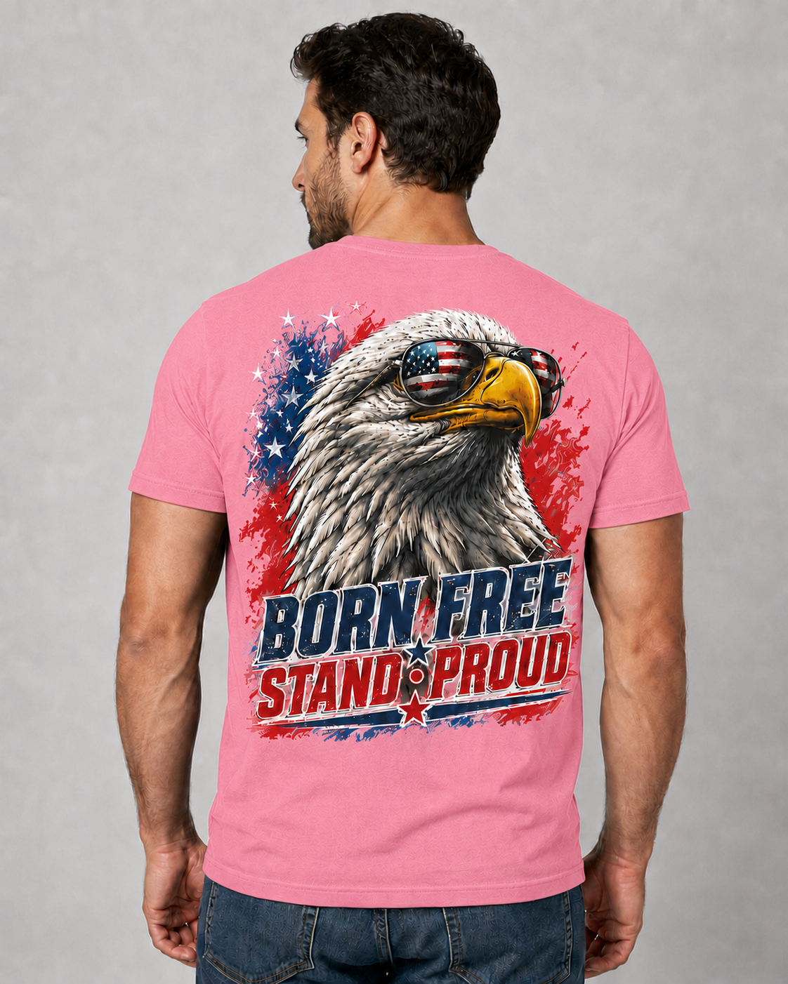 🦅 Born Free • Stand Proud Patriotic Eagle T-Shirt