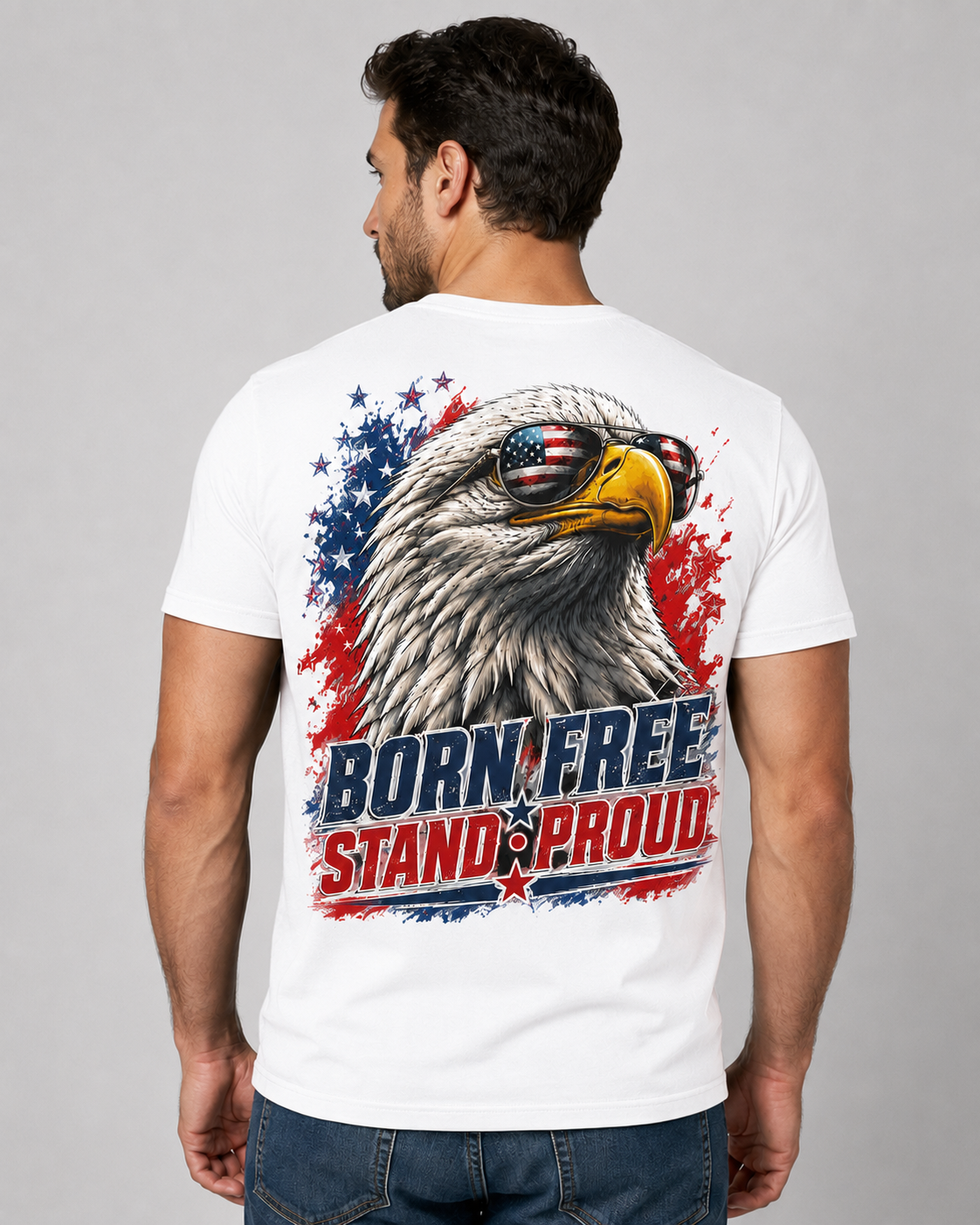 🦅 Born Free • Stand Proud Patriotic Eagle T-Shirt