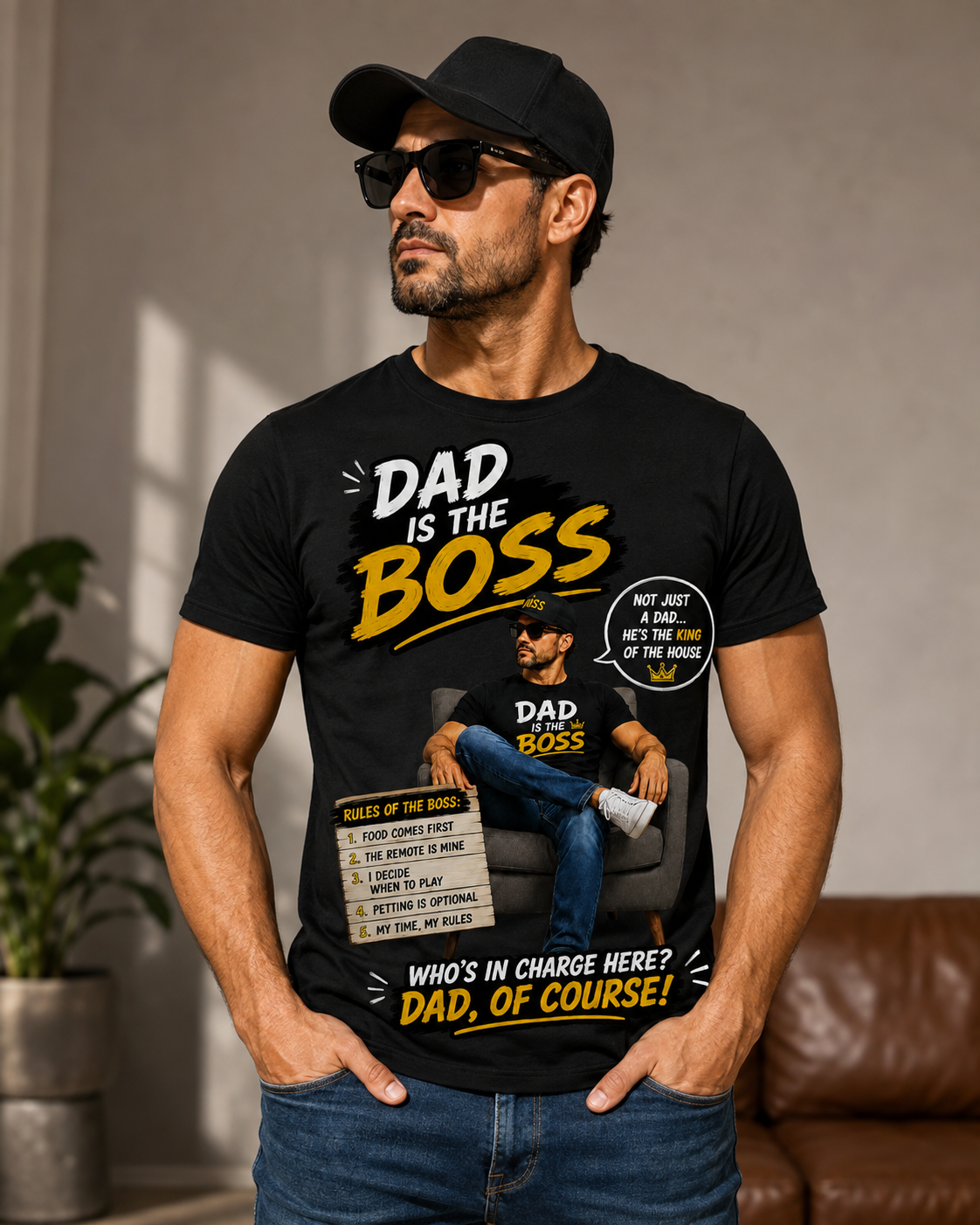 Dad Is the Boss Funny T-Shirt – King of the House Graphic Tee unisex