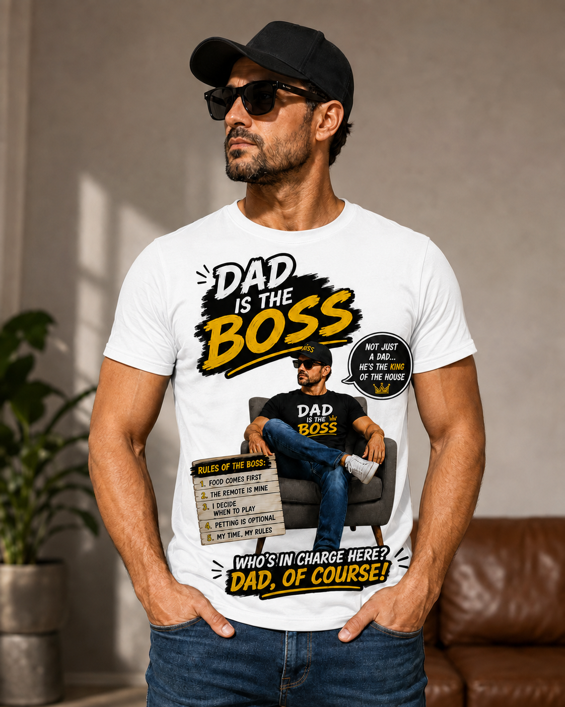 Dad Is the Boss Funny T-Shirt – King of the House Graphic Tee unisex