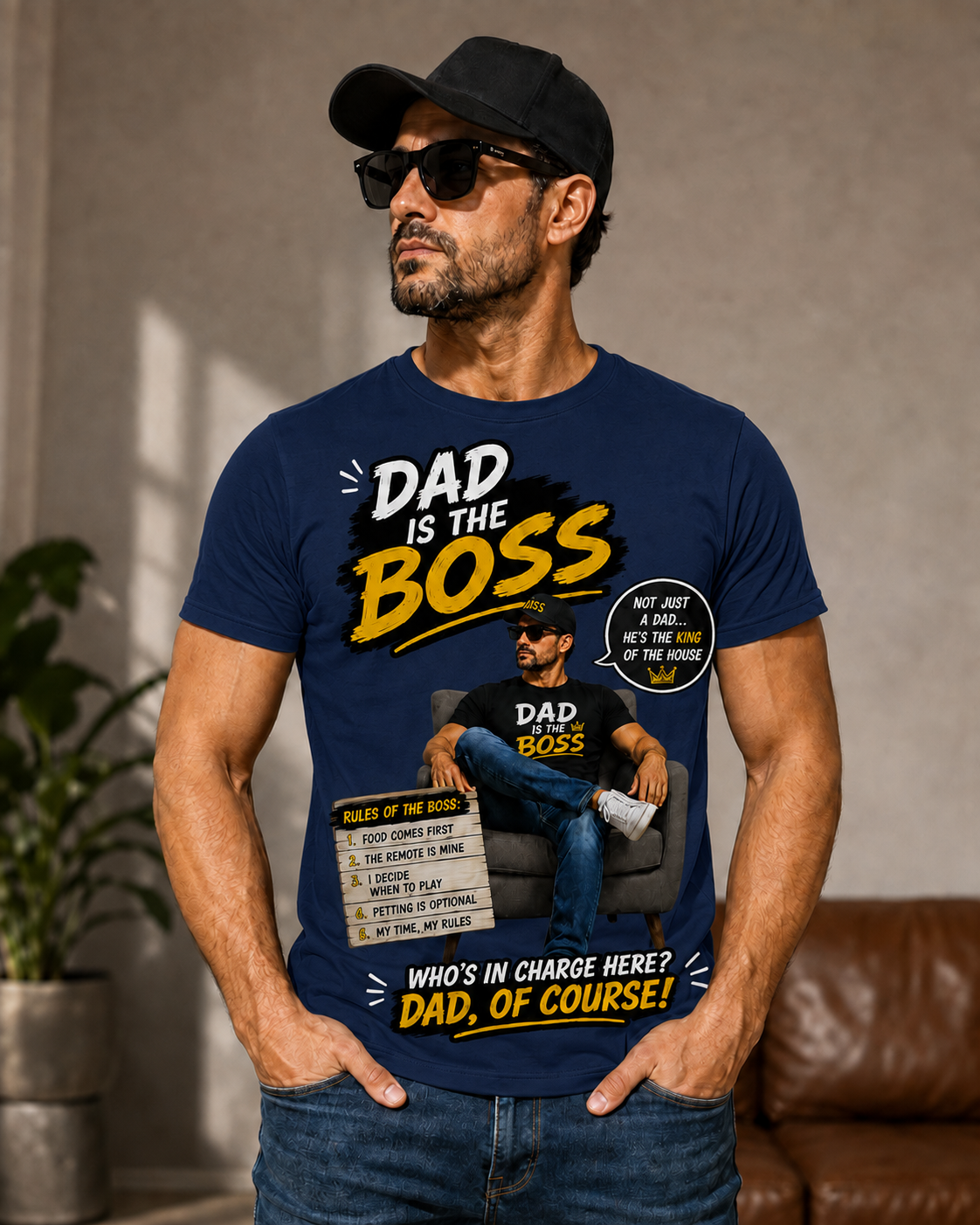 Dad Is the Boss Funny T-Shirt – King of the House Graphic Tee unisex