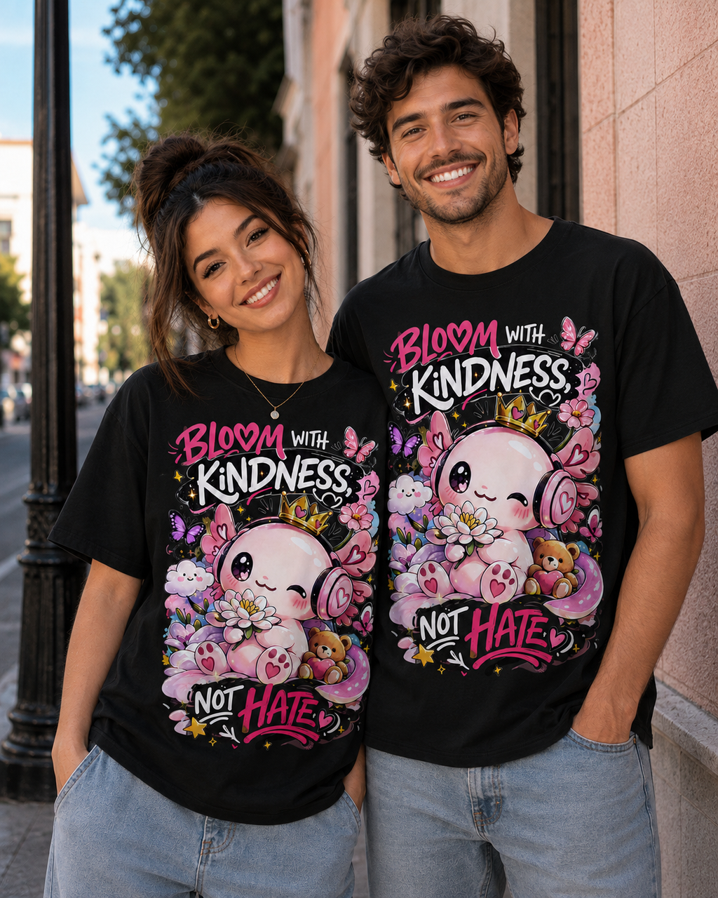 🌸 Bloom With Kindness T-Shirt – Spread Love, Not Hate 💗Unisex T-Shirt