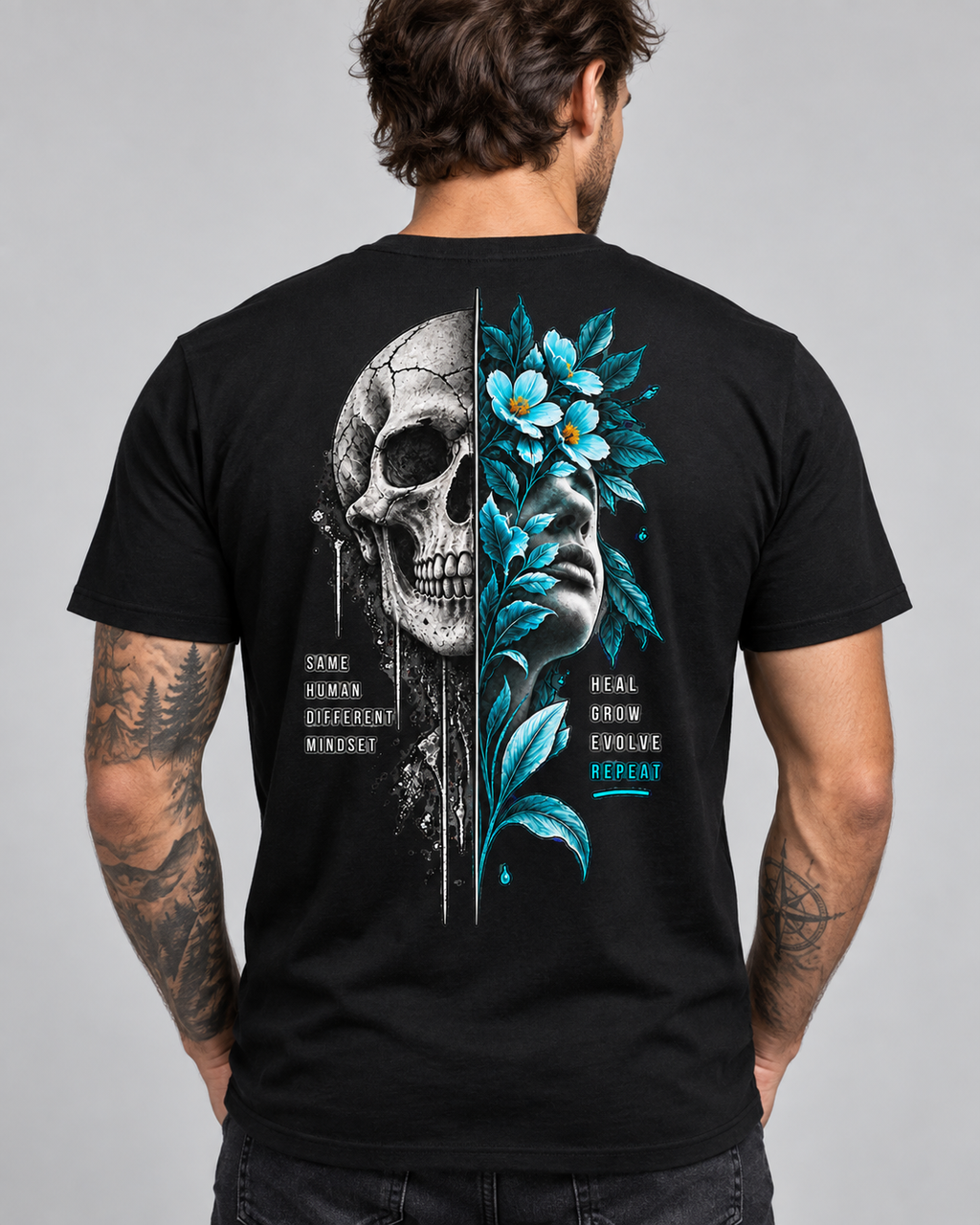 Same Human, Different Mindset – Skull & Floral