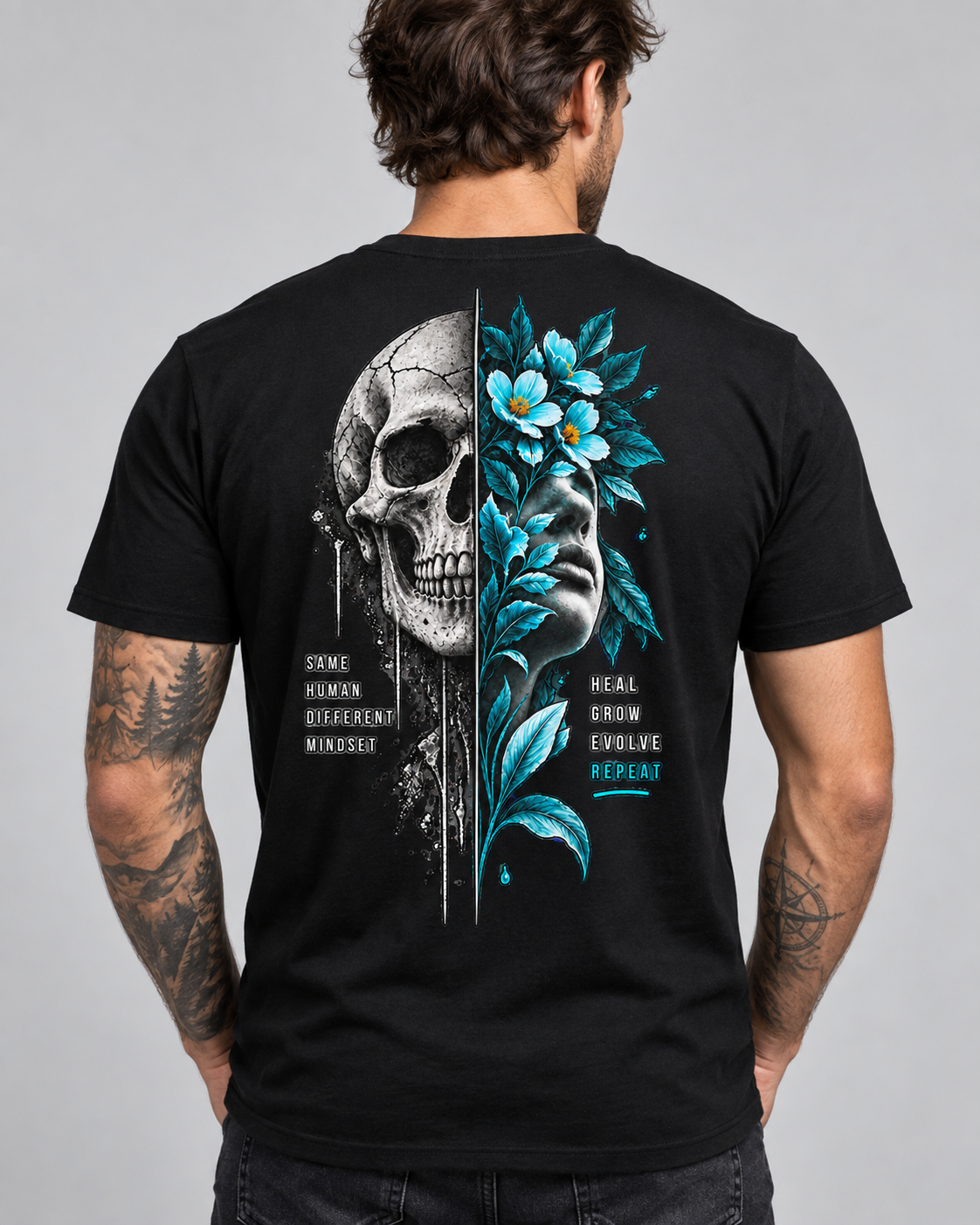 Same Human, Different Mindset – Skull & Floral