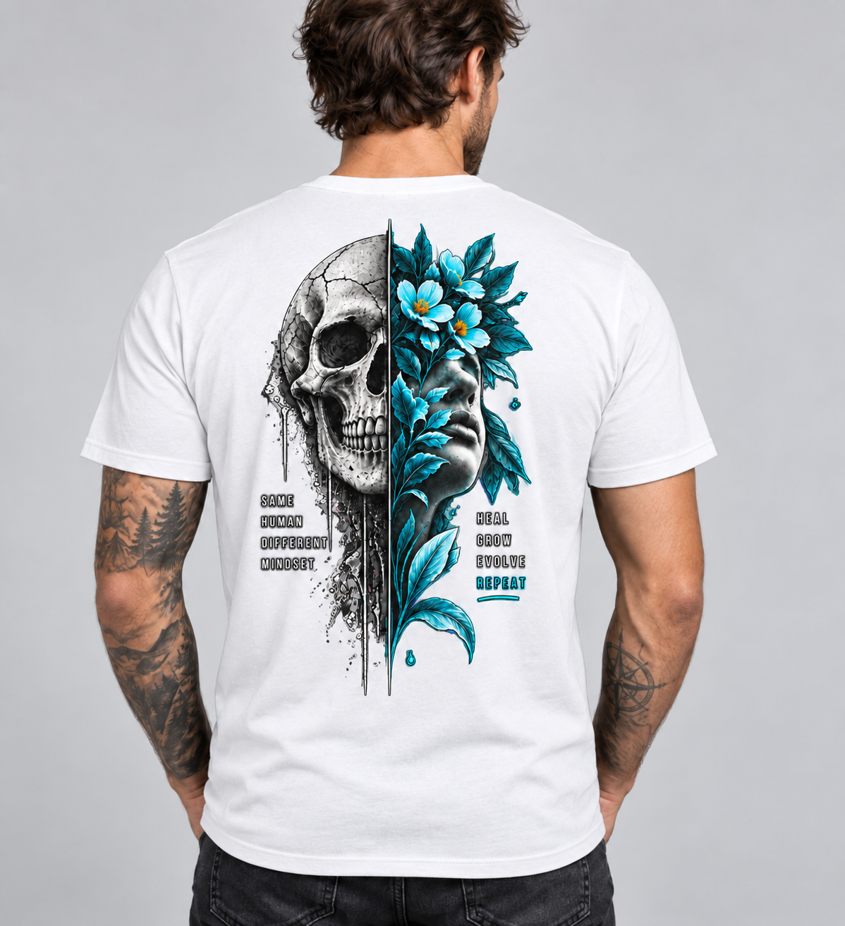 Same Human, Different Mindset – Skull & Floral