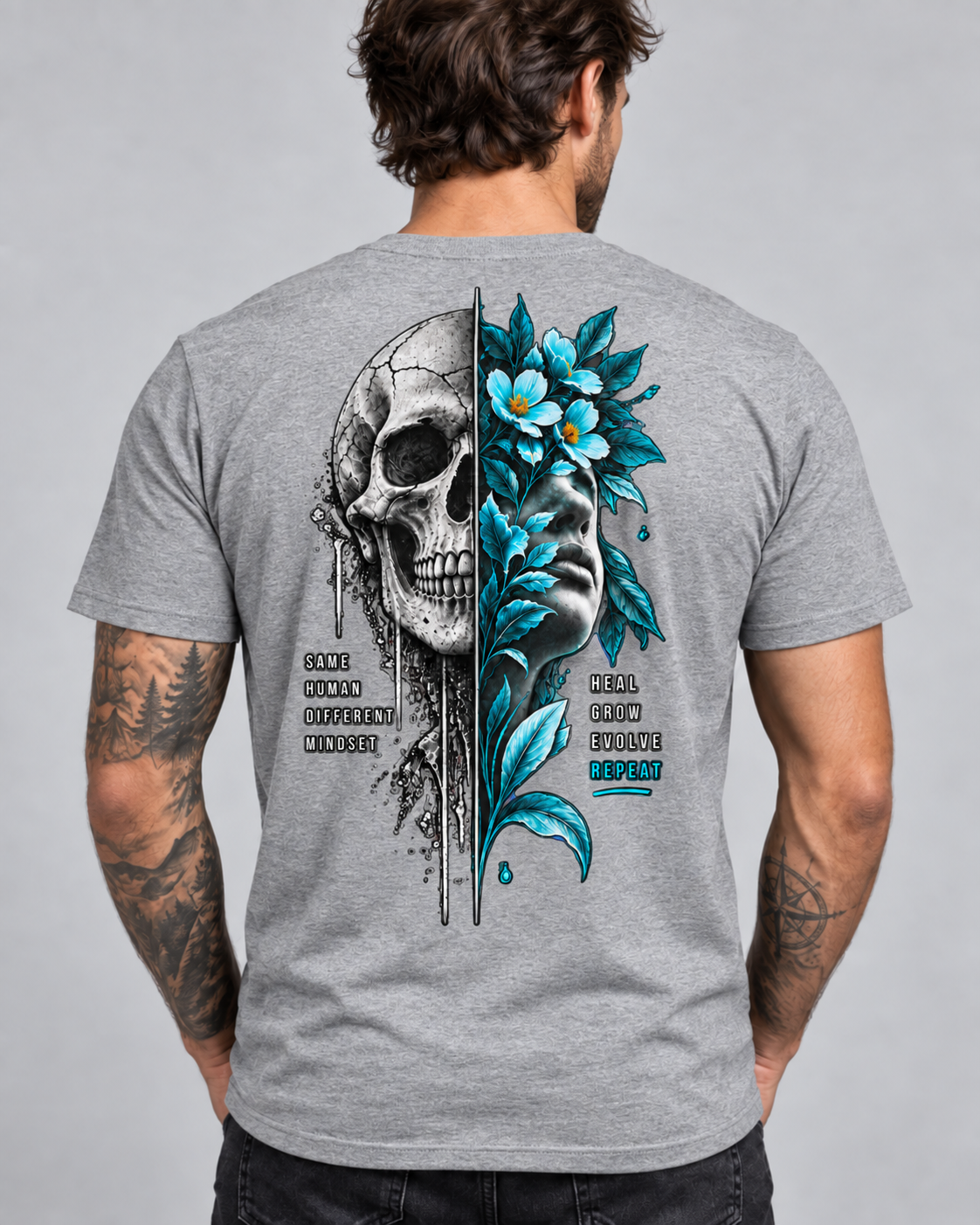 Same Human, Different Mindset – Skull & Floral