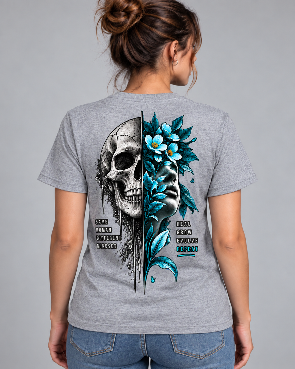 Same Human, Different Mindset – Skull & Floral
