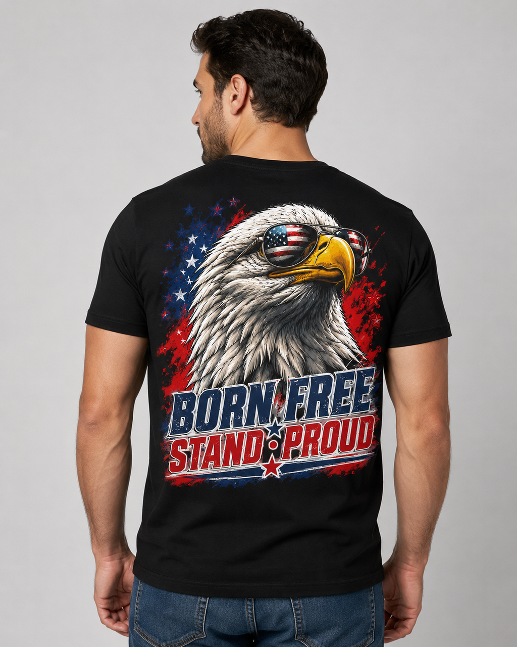🦅 Born Free • Stand Proud Patriotic Eagle T-Shirt