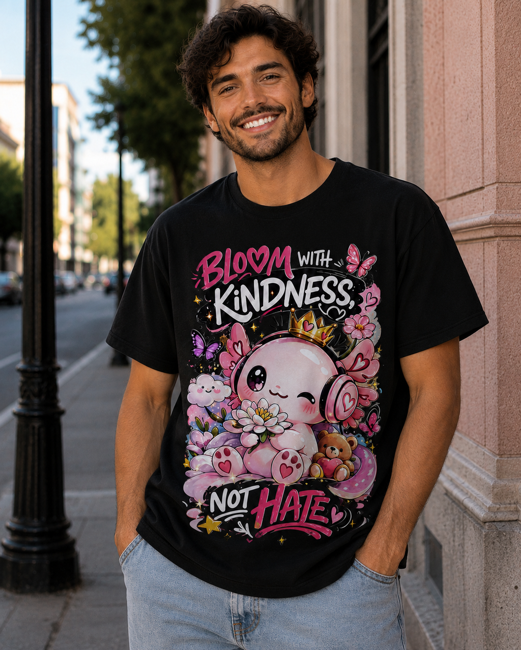 🌸 Bloom With Kindness T-Shirt – Spread Love, Not Hate 💗Unisex T-Shirt
