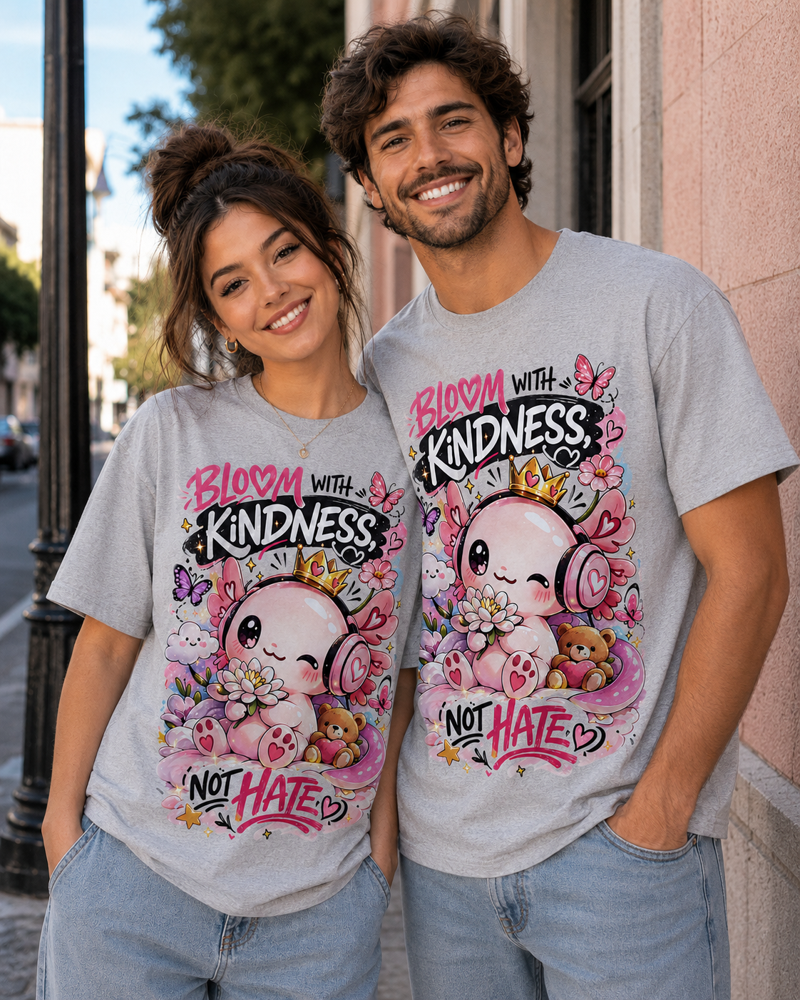 🌸 Bloom With Kindness T-Shirt – Spread Love, Not Hate 💗Unisex T-Shirt