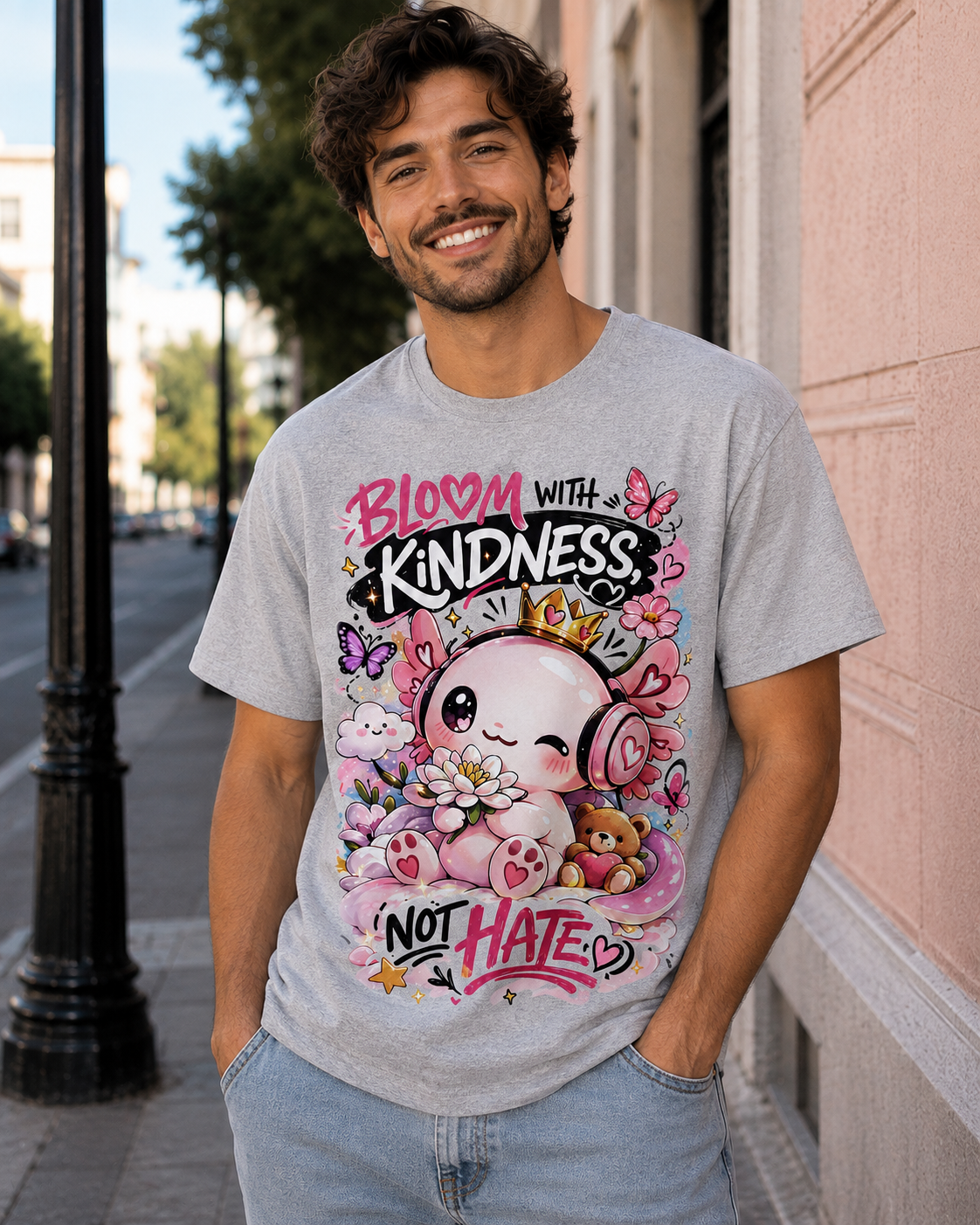 🌸 Bloom With Kindness T-Shirt – Spread Love, Not Hate 💗Unisex T-Shirt