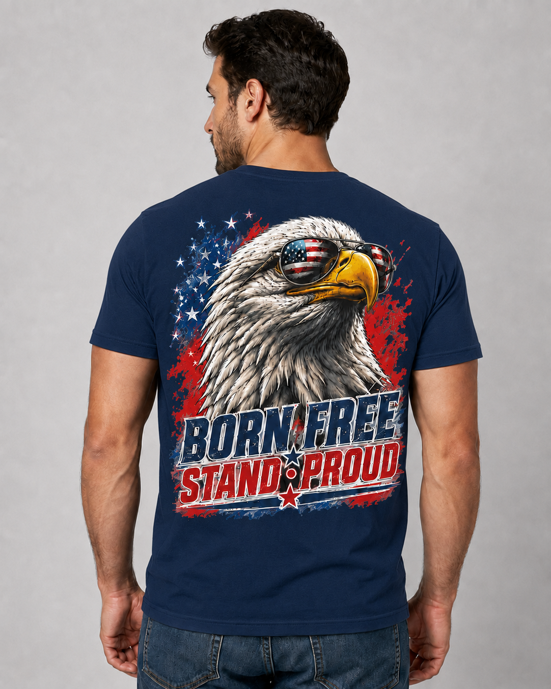 🦅 Born Free • Stand Proud Patriotic Eagle T-Shirt