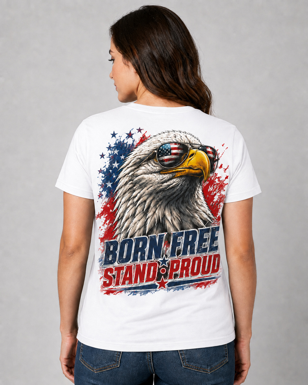 🦅 Born Free • Stand Proud Patriotic Eagle T-Shirt