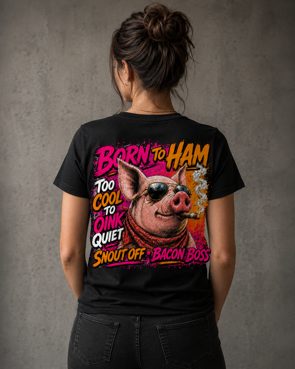🐷 Born to Ham – Bacon Boss Funny Graphic T-Shirt
