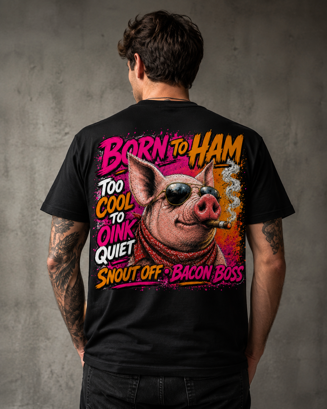 🐷 Born to Ham – Bacon Boss Funny Graphic T-Shirt