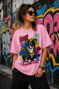 Born to Break the Rules Corgi Graphic T-Shirt – Azalea Pink Streetwear Tee unisex