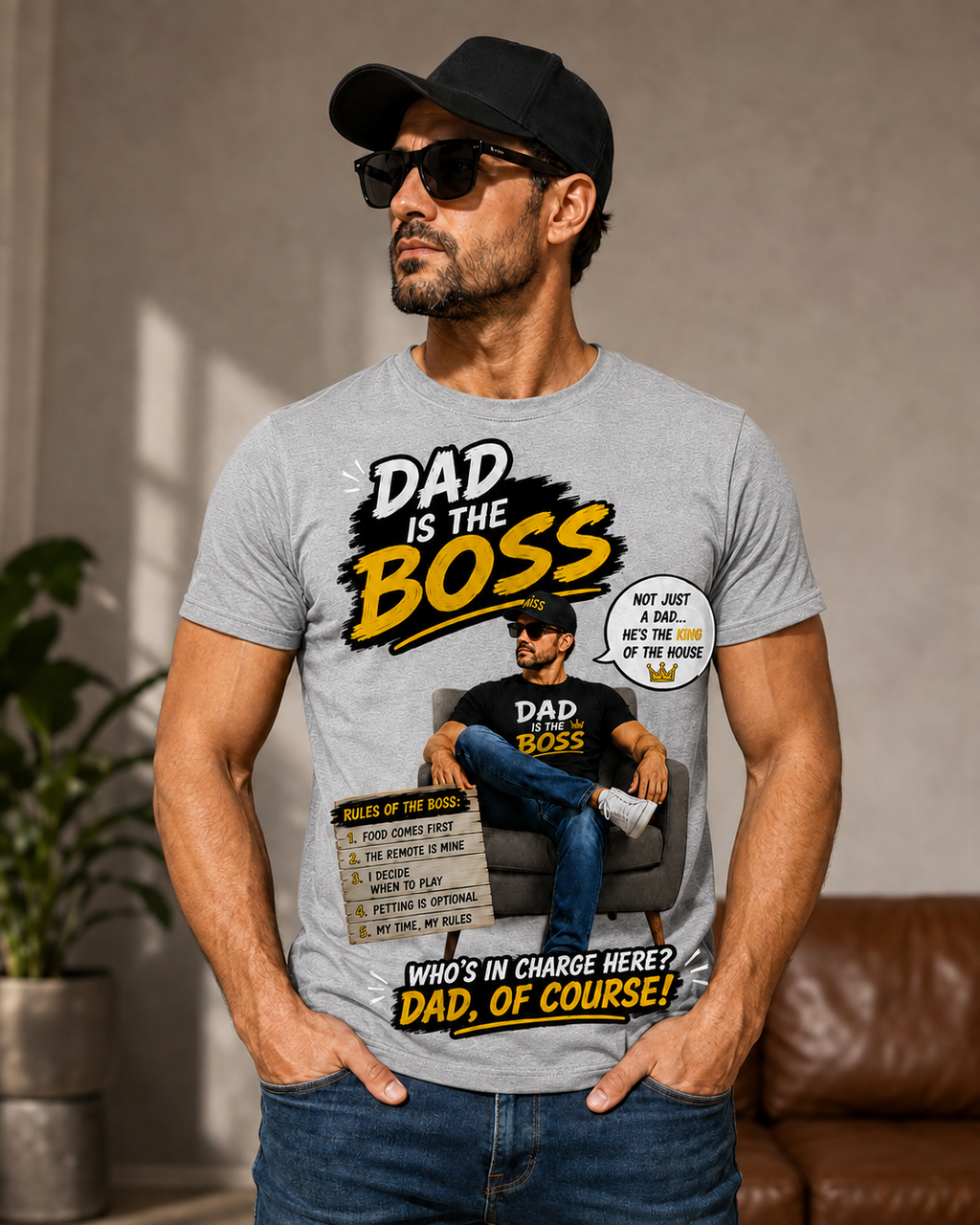 Dad Is the Boss Funny T-Shirt – King of the House Graphic Tee unisex
