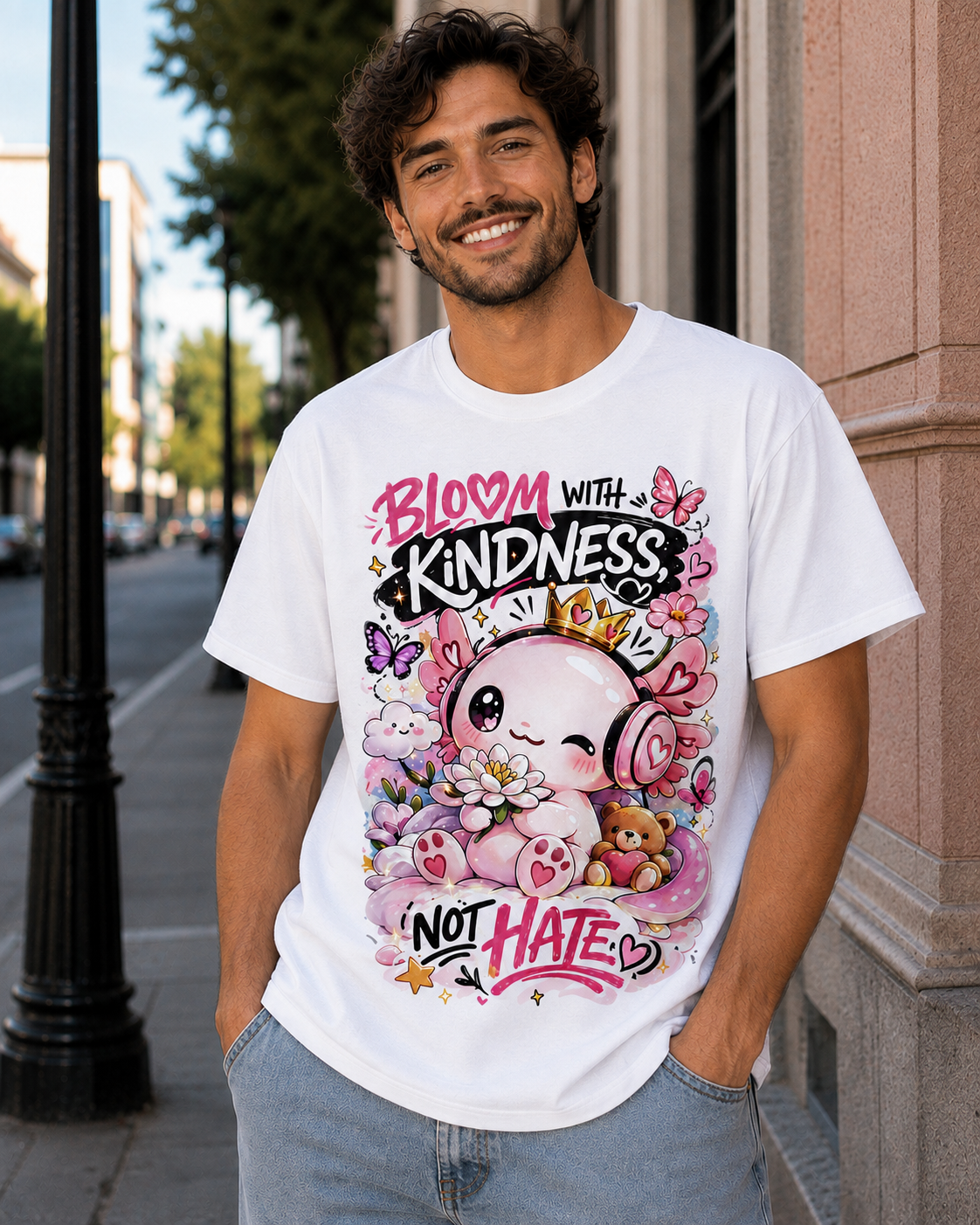 🌸 Bloom With Kindness T-Shirt – Spread Love, Not Hate 💗Unisex T-Shirt